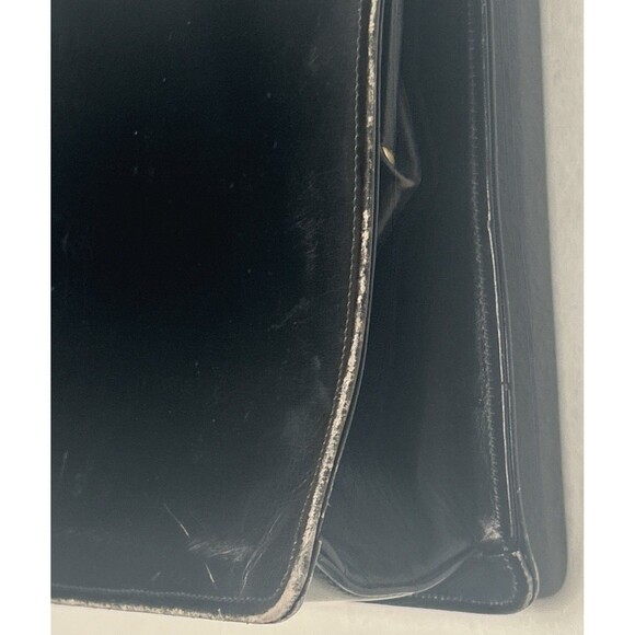 Vintage Saks Fifth Avenue Leather Handbag Purse Made in France Military Badge - Picture 5 of 11